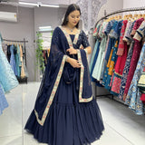 Navy Blue Wedding Lehenga Choli