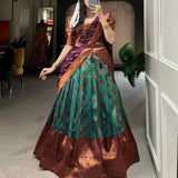 Elegant Jacquard Silk Lehenga