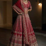 Red Party Lehenga