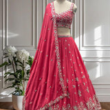 Premium Embroidered Tometo Pink Lehenga - Size M