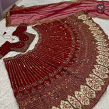 Red Party Lehenga