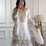 Heavy Embroidery Sequence Work Top-Plazo