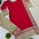 Designer Red Straight Pakistani Suit