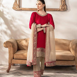 Designer Red Straight Pakistani Suit