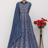 Izhar Heavy Chinon Anarkali Gown