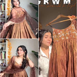 Fancy Brown Georgette Suit