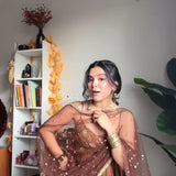 Fancy Brown Georgette Suit