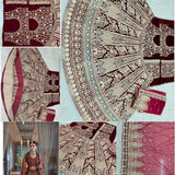 Elegant Bridal Wedding Velvet Lehenga