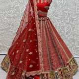 Magnificent Embroidered Silk Lehenga