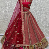 Magnificent Embroidered Silk Lehenga