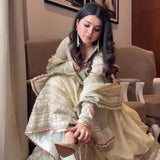 Lavish White Silk Anarkali Gown