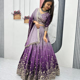 Festival Embroidered Shaded Lehenga