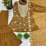 Mustard Heavy Top Sharara