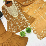 Mustard Heavy Top Sharara