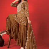 Mustard Heavy Top Sharara