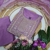 Keshvi Pure Viscose Chinon Suit
