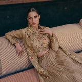 Mahotsav Chinon Silk Indo Lehenga