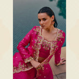 Mahotsav Chinon Silk Indo Lehenga