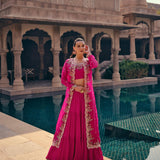 Mahotsav Chinon Silk Indo Lehenga