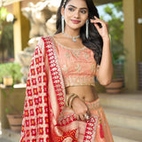 Lavish Peach Viscose Lehenga Choli