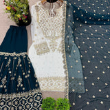 Lavish White Designer Top Plazzo