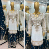 Lavish White Designer Top Plazzo