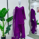 Magenta Butterfly Natural Crep Suit