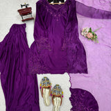 Magenta Butterfly Natural Crep Suit