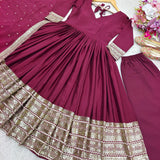 Maroon Heavy Chinon Anarkali Gown