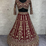 Maroon Glamourises Embroidered Lehenga