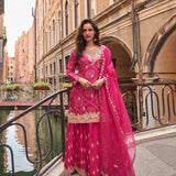 Meena Glorious Chinon Silk Suit