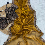 Premium pure soft Fendy satin saree