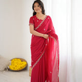 Festive Star Georgette Silk Saree