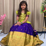 Festive Zari Weaving Kids Lehenga