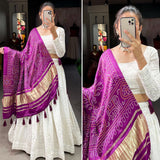 Embrace endless elegance with exquisite white lehenga