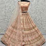 Hand Mirror Craft Multi Thread work Designer Partywear Lehengacholi