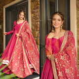 Lighty Pink Heavy Anarkali Gown