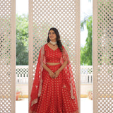 Enchanting Viscose Jacquard Lehenga