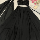 Elegnace Black Georgette Lehenga