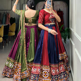 Traditional Rayon Printed Silk Lehenga