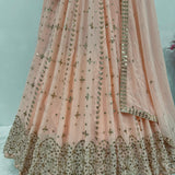 Peach Heavy Enbrodiery Lehenga