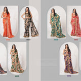 Premium Oranganza flower saree