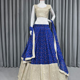 Blueish Faux Georgette Lehenga