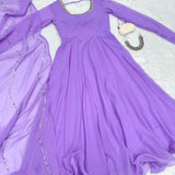 Purple Partywear Anarkali Gown