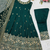 Fancy Green Silk Anarkali Suit