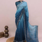 Pure Jimmychoo Mirror Work Saree