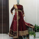 Beautiful Designer Anarkali Velvet Suit