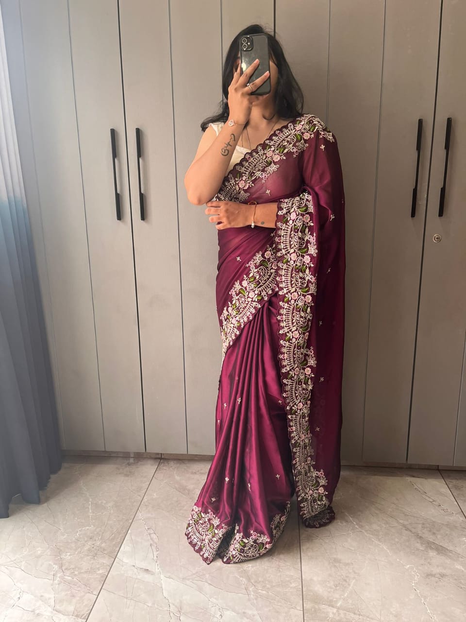 Pure Sattin Partyweat Georgett Silk Saree