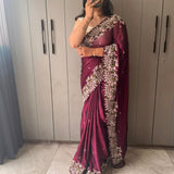 Pure Sattin Partyweat Georgett Silk Saree