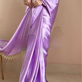 Beautifull Satin Saree With Lace Border